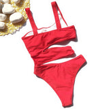 DEKA One Shoulder Swimsuit Women Swimwear Sexy Bikinis Female Biquini Hollowen Swim Suits Cut Out Bodysuit Bathingsuit Beachwear