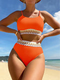 High Waist Bikini 2026 Women Strappy Swimwear Female Sexy Padded Swimsuit Solid Bathing Swimming Swim Suit Summer Beachwear