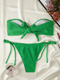 2026 Ring Linked Bandeau Bikini Solid String Swimwear Female Sexy Swimsuit Women Bathers Bathing Swimming Swim Suit Beachwear