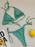2025 Polka Dot Mini Micro String Bikini Women Swimsuit Female Bikinis Brazilian Swimwear Two Pieces Bikini Set Bathing Suit Swim