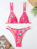 2025 Strappy Bikini Brazilian Printed Swimsuit Women Sexy Padded Swimwear Female Bathers Bathing Swimming Swim Suit Beachwear