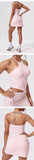 Tennis Suit Set Yoga Set Casual Outdoor Bra Golf Short Skirt Anti-light Running Pocket Fitness Suit Breathable Sports Tank Top