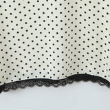 Style Lace Trim Spliced Camisole Dress For Women Polka Dot Print Vacation Beach Long Dress Backless Deep V Sleeveless Dress 82UF