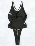 New Long Sleeve G String Diamond Bikini Female Backless Swimwear One Piece Swimsuit Women Monokini Sexy Bather Bathing Suit Swim