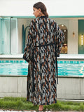 2026 Women Swimsuit Beach Cover Up dress Sleeve Kaftan Beach Tunic Long Pareos Bikinis Cover ups Summer Robe Plage Beachwear