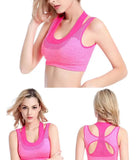 6 Colors Sports Bra Women Cross Hollow Back Gym Jogging Crop Top Female Tops Yoga Fitness Shockproof Vest Sport Bras for Women