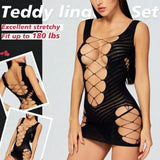 Local ShippingSexy Fishnet Bodysuit Lingerie Set Outfits Erotic Mesh Sheer  Lingerie For Women Naughty