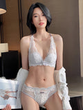 Sexy French Lace Strapless Bralette Summer Slimming Backless Front Button Adjustable Straps Pure Comfort S-XL MOYISU Sexy Tushy
