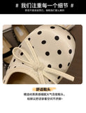 Polka Dot Women Ballet Flats Comfortable Round Toe Elastic Band Shoes Street Style Soft Sole Ladies Eelgant Wedding Dress Shoes