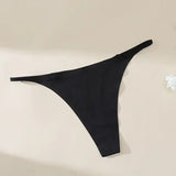 New Sexy Thin Ice Silk Women's Briefs Low Waist Invisible Yoga Fitn Sports Underwear Pure Color Ladies Thong Panties