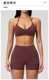 New Tight Yoga Set Women Breathable Quick Drying Sports Bra High Waist Shorts Fitness Suit Outwear Leisure Workout Gym Tracksuit