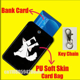 Cartoon Cat Funny Fashion For ID Clips Credit Bank Subway Card Holder Case Storage Bag Adornment Keychain