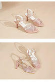 Sandals for Women's  New Summer Elegant Temperament High Heels Coarse Heels Fish Mouth Breathable Comfortable Fashion Pumps