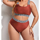0XL - 4XL Splicing Bikini Large Size Swimwear Plus Size Women Swimsuit Female Two-pieces Bikini set Bather Bathing Suit K3785