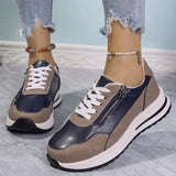 Fashion Lace Up Thick Bottom Sneakers for Women 2025 Zipper Decor Platform Sneakers Shoes Woman Non Slip Plus Size Sports Shoes