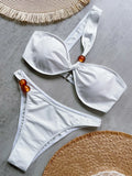 Asymmetrical One Shoulder Bikini Women Swimwear Female Swimsuit Two-pieces Bikini Set High Cut Leg Bather Bathing Suit Swim Lady