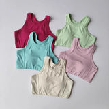 Women's Quick Drying Breathable Yoga Sports Vest I-Shaped Back Sports Bra Fitness Bra Chest Cushion Support