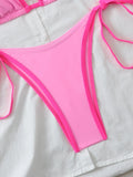 Halter Triangle String Thong Bikinis 2026 Women Sexy Swimsuit Solid Brazilian Swimwear Female Bathers Bathing Swimming Swim Suit