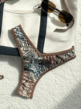 Sexy Leopard Print Bikini 2 Piece Set Women Laced Up Split Swimsuit Low Waist Beachwear 2025 New Summer Swimwear Bikinis Set