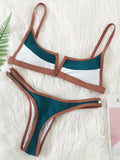 Splicing V Shaped Micro Thong Bikini Women Swimsuit Female Swimwear Two Pieces Bikini Set Push Up Bathing Suit Swim Beachwear