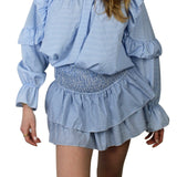 Women Vintage Mini Skirt Elegant High Waist Pleated Printed Ruffled Layered Skirt Summer A-line Skirt Streetwear