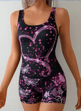 2026 Sporty Printed Slim Swimsuit Women One Piece Vintage Swimwear Female Sexy Bathers Bathing Swimming Swim Suit Beachwear XXL