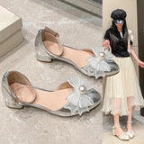 Girls Bowknot Crystal Party Wedding Princess Shoes Sandals for Women Dress Shoes Size 32-40