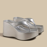 2026 Brand New Flip Flops Sandal Summer Black Platform Sandals Women Outdoor Slipper Wedges Slides 10cm High Heels Shoes Mules
