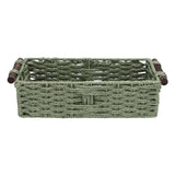 Toilet Paper Basket Handmade Decorative Cabinet Organizer Basket Breathable Wooden Handles Portable Paper Rope for Countertop