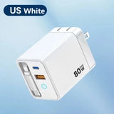 Elough 80W USB Type C Charger with Retractable Cable PD Fast Charging For iPhone 16 Laptop Macbook Phone cargador carga rápida