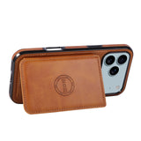 Business Magnetic Luxury Cards Solt Wallet Leather Phone Case For iPhone 17 Pro Max 16 Plus 15 Plus 14 13 12 11 Stand Bag Cover