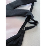 Sexy Splicing V Neck Cross Back Women Swimwear One Piece Swimsuit Female High Leg Cut Monokini Bather Bathing Suit Swim V5261