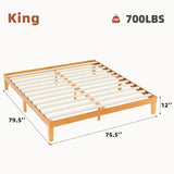 JHK Solid Wood Bed Frame With Slat Support Easy Assembly