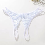 2024 Embroidered Low Waist Female Underwear Exotic Triangle Crotchless Women Panties Porno Romance Thong Open Seduction G-string