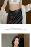 Elegant French Lace Triangle Bra, Summer Satin Bralette for Small Bust, Wirefree Sensual Lingerie Set MOYISU Panty Bras & Set AB