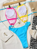 Sexy Halter Metal Rings Tummy Cut Out Female Swimwear One Piece Swimsuit Women High Cut Monokini Backless Bathing Suit Swim Lady
