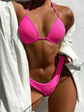 2025 Halter Bra Cup Bikini Women Swimsuit Female Push Up Swimwear Two Pieces Bikini set Brazilian Bather Bathing Suit Swim Lady