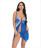 Toucheart Sexy Lingerie Set Women's Lace Nightgown Mesh See-through Suspender Dress Lace Patchwork Sexy Ultra Thin Pajama Set