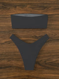 2025 Bandeau Thong Bikini Printed Floral Swimwear Female Sexy Swimsuit Women Bathers Bathing Swimming Swim Suit Beachwear