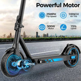 HiQiS V10 E-scooter 500W Motor 36V 10.5Ah 25 MPH Speed 22 Mile Range Foldable E-scooter 10 Inch Air Tire Electric Scooter