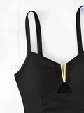 2026 Cut Out Ruched Front Swimsuit One Piece Swimwear Women Sexy Bathers Bathing Swimming Swim Suit Female Beachwear XXL