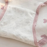 1 Pack Women's Cute Lace Trim Cotton Underwear Bow & Heart Print Briefs Sweet Style Lingerie M-XL Breathable Daily Panty