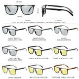 Available Trendy Flat Top Square Photochromic Glasses Stylish Sports Eyewear for Car Running Driving Vacation Travel and Fishing