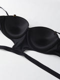 stylish sexy bra T-shirt underton beautiful back half cup smooth and exposed waist slim waist big exposed back push up bra