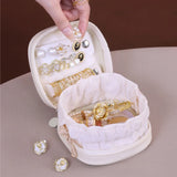 Portable Jewelry Box With Drawstring Bag Travel Necklace Bracelet Earrings Ring Storage Pouches Pu Leather Jewelry Organizer Bag