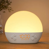 Digital Alarm Clock Sunrise Simulation White Noise Sound Machine with 30 Soothing Sound Dimmable Wake Up Light for Home Decor