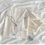 Thin Cotton Women's Short-sleeved Pajamas Set Summer Cute and Casual Sweet and Girly Thin Home Wear Set Sausage Dog Sleepwear