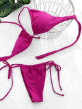 Sexy 12 Color Halter Mini Micro Thong Bikini Female Swimsuit Women Swimwear Two-pieces Bikini set Bather Bathing Suit Swim Lady
