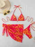 Halter Triangle String Bikinis 2026 Women Sexy Printed Swimsuit 3 Pieces Swimwear Female Bathers Bathing Swimming Swim Suit