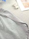 Women Striped Pajama Set 2pcs Short Sleeve Crop Top Elastic Waist Shorts Soft Summer Loungewear Home Sleepwear